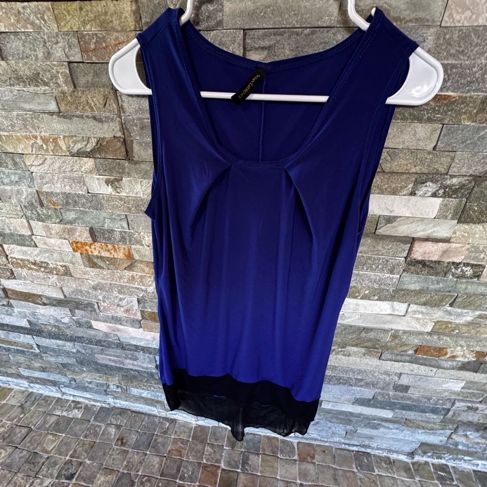 Susan Lawrence Elegant Blue Sleeveless Top